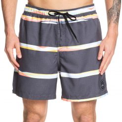 Quiksilver Men's Dunes Stripes Volley Swim Shorts For Men Ebony