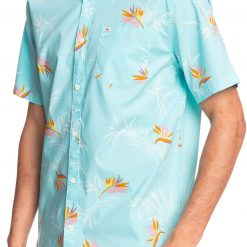 Quiksilver Men's Offline Stretch Woven Short Sleeve T-Shirt For Men Angel Blue Offline Strtch