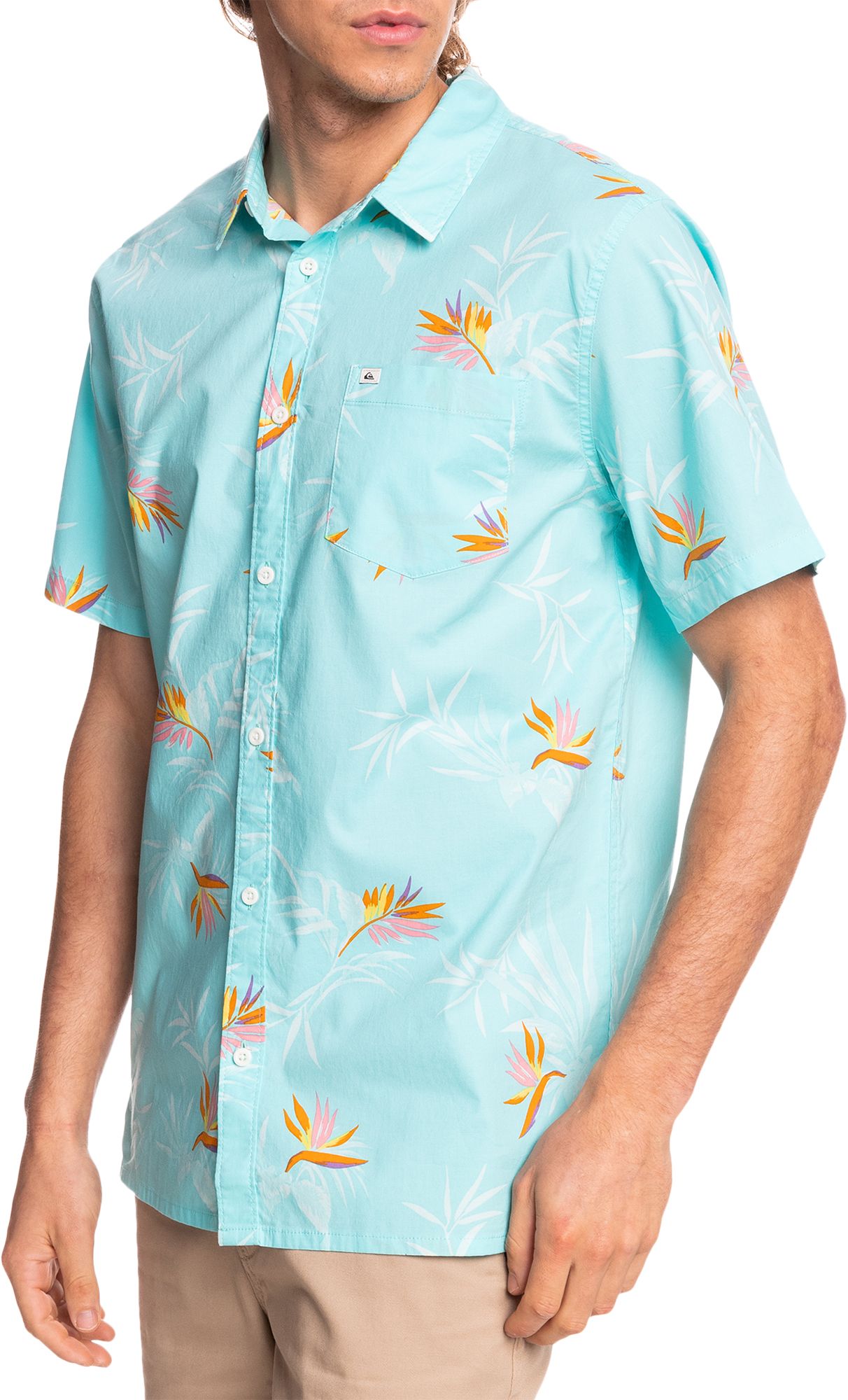 Quiksilver Men's Offline Stretch Woven Short Sleeve T-Shirt For Men Angel Blue Offline Strtch 3 Quiksilver Men's Offline Stretch Woven Short Sleeve T-Shirt For Men Angel Blue Offline Strtch