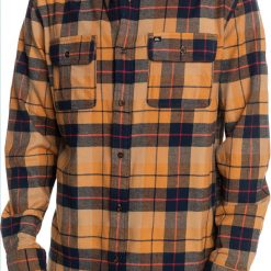 Quiksilver Men's Kinsale Stretch Long Sleeve Flannel For Men Brown Sugar Kinsale