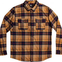 Quiksilver Men's Kinsale Stretch Long Sleeve Flannel For Men Brown Sugar Kinsale -Quiksilver sale2022 unnamed file 254