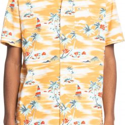 Quiksilver Men's Island Hopper Men's Short Sleeve Shirt For Men Orange Pop