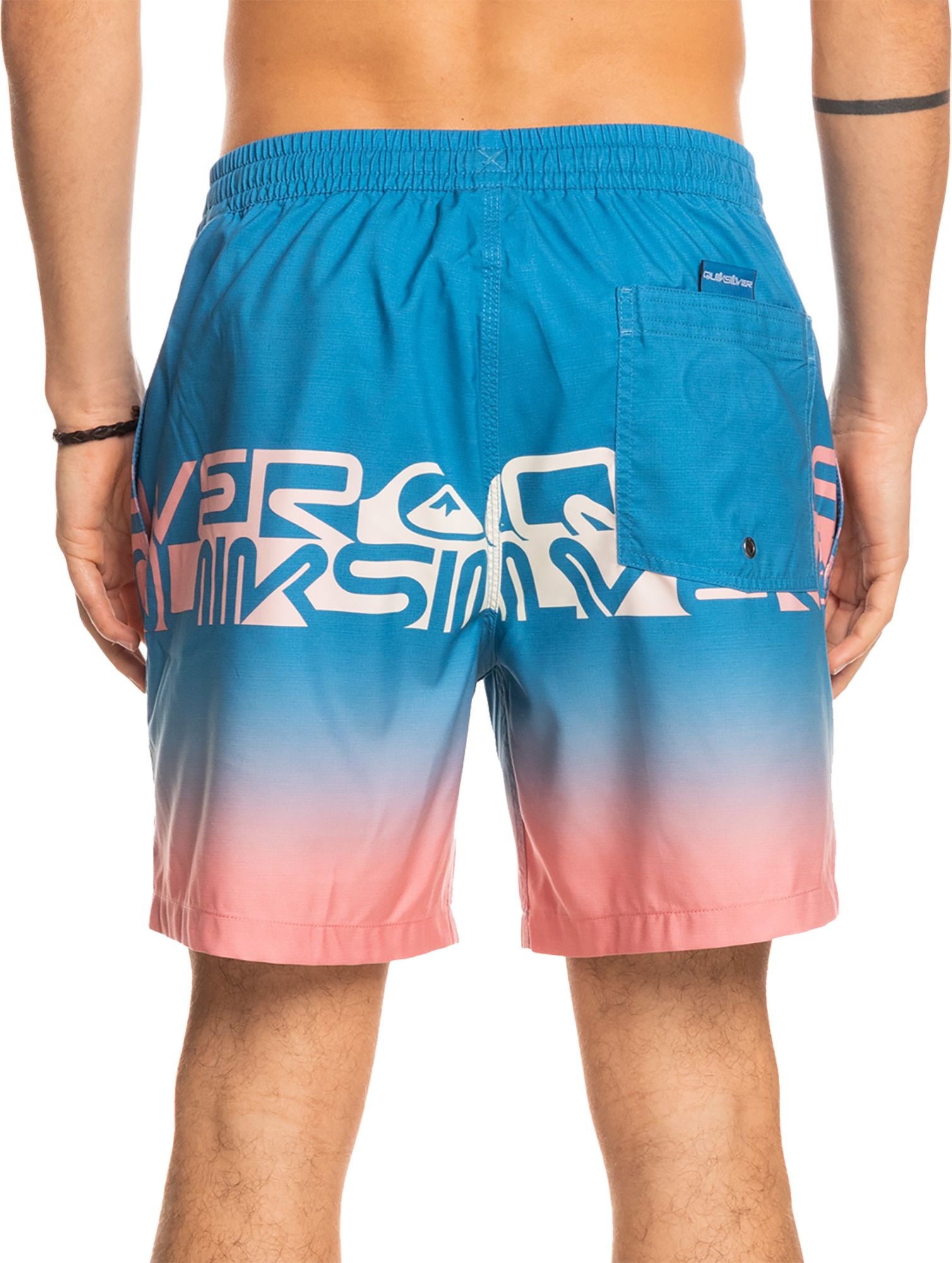 Quiksilver Men's Wordblock 17" Volley Swim Trunks For Men Vallarta Blue 5 Quiksilver Men's Wordblock 17" Volley Swim Trunks For Men Vallarta Blue - Image 3