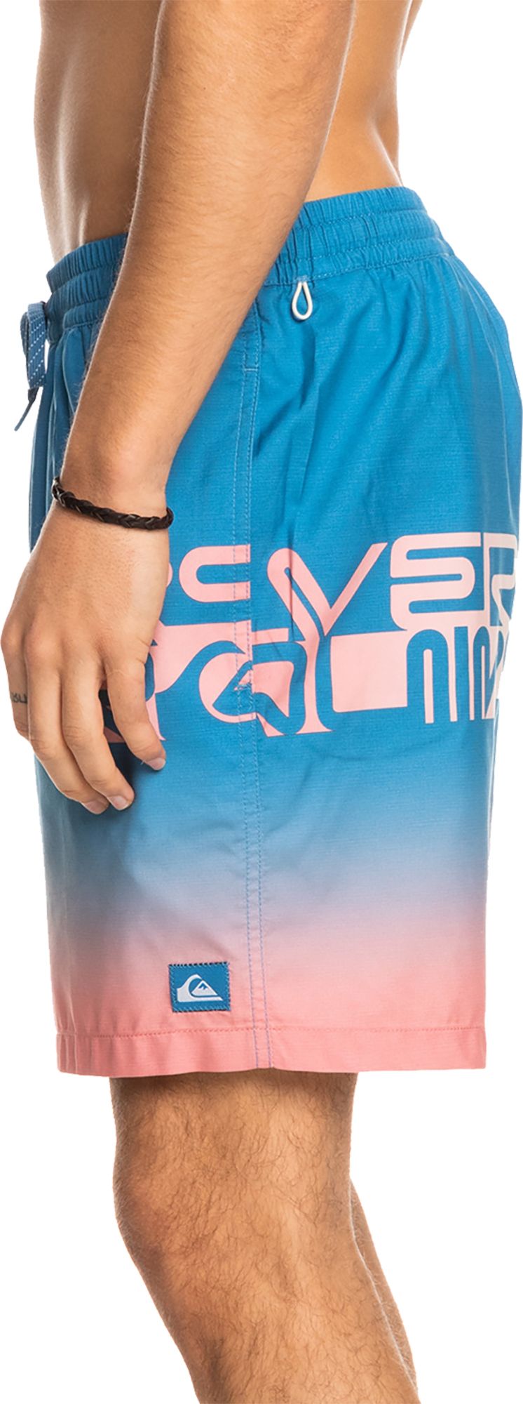 Quiksilver Men's Wordblock 17" Volley Swim Trunks For Men Vallarta Blue 6 Quiksilver Men's Wordblock 17" Volley Swim Trunks For Men Vallarta Blue - Image 4