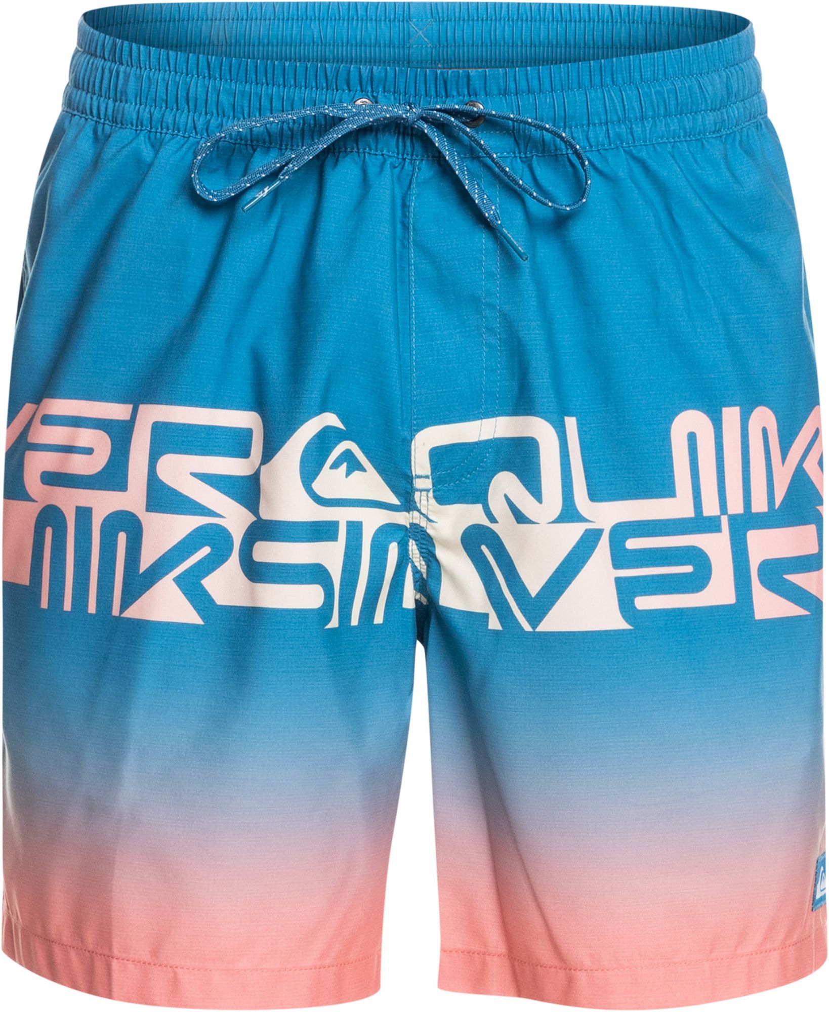 Quiksilver Men's Wordblock 17" Volley Swim Trunks For Men Vallarta Blue 9 Quiksilver Men's Wordblock 17" Volley Swim Trunks For Men Vallarta Blue - Image 7