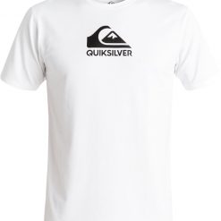 Quiksilver Men's Solid Streak Short Sleeve Rash Guard For Men White