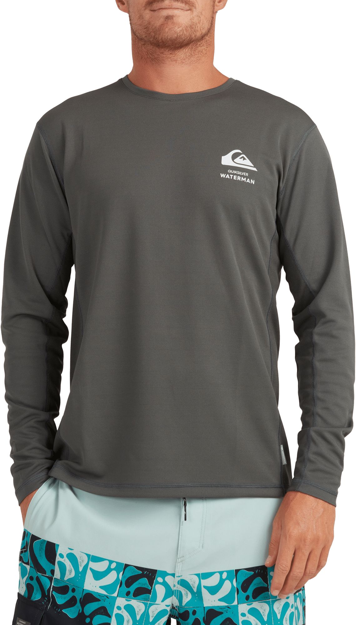 Quiksilver Men's Bamboo Check Long Sleeve T-shirt For Men Dark Shadow 3 Quiksilver Men's Bamboo Check Long Sleeve T-shirt For Men Dark Shadow