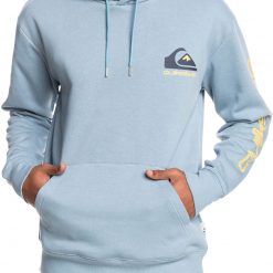 Quiksilver Men's Omni Logo Fleece Pullover Hoodie For Men Ashley Blue