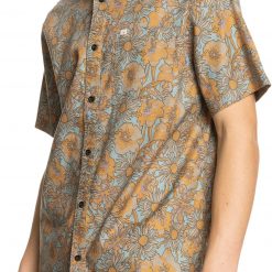 Quiksilver Men's Earthly Delights Stretch Short Sleeve Shirt For Men Citadel -Quiksilver sale2022 unnamed file 390