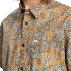 Quiksilver Men's Earthly Delights Stretch Short Sleeve Shirt For Men Citadel -Quiksilver sale2022 unnamed file 391