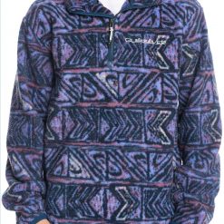 Quiksilver Men's Clean Coasts ¼ Zip Print Fleece For Men Dusty Orchid Heritageo