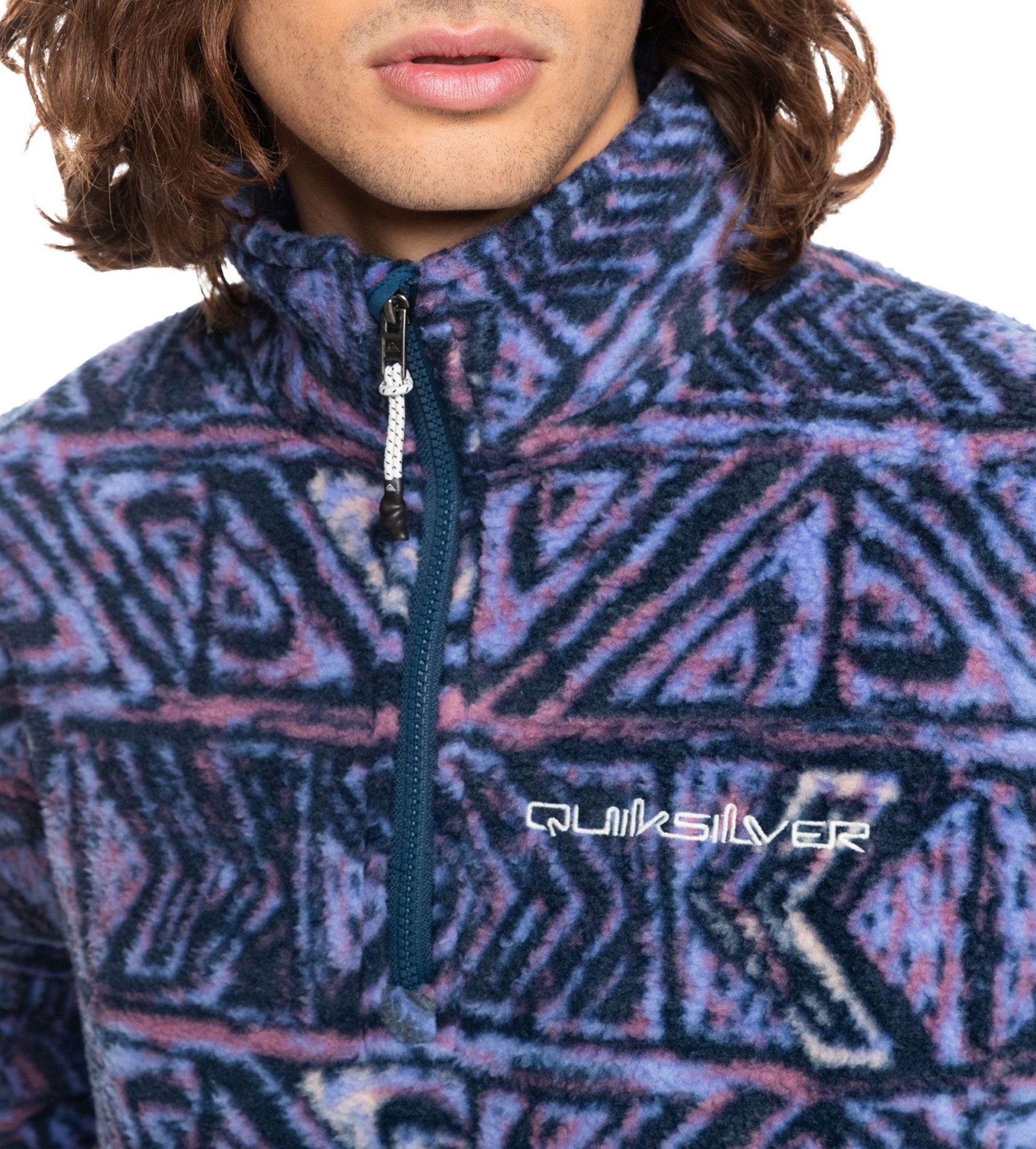Quiksilver Men's Clean Coasts ¼ Zip Print Fleece For Men Dusty Orchid Heritageo 7 Quiksilver Men's Clean Coasts ¼ Zip Print Fleece For Men Dusty Orchid Heritageo - Image 5