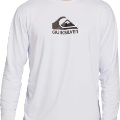 Quiksilver Men's Solid Streak Long Sleeve Rash Guard For Men Black