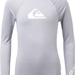 Quiksilver Boys' All Time Long Sleeve Rash Guard For Boys' Sleet Heather