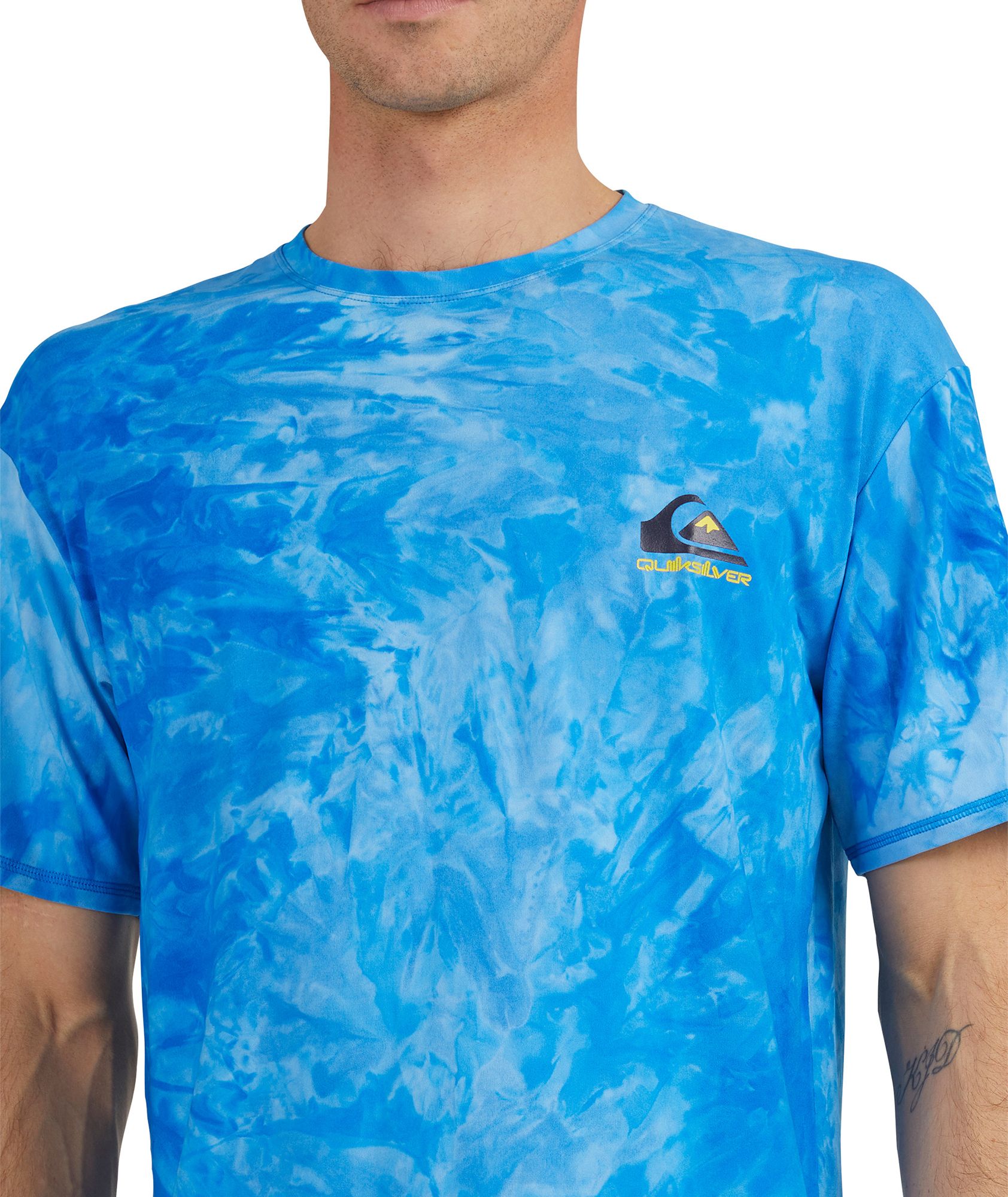 Quiksilver Men's Short Sleeve Tie Dye UPF 50 Surf T-Shirt For Men Blue Light 7 Quiksilver Men's Short Sleeve Tie Dye UPF 50 Surf T-Shirt For Men Blue Light - Image 5