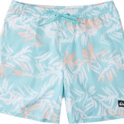Quiksilver Men's D Floral Fade 17" Volley Swim Trunks For Men Carmine Rose