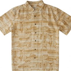 Quiksilver Men's Blue Water Fish Short Sleeve Shirt For Men Insence